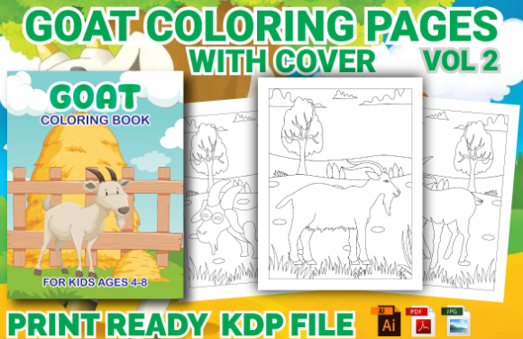 Download Goat Coloring Pages with Book Cover VOL2 - Goat coloring pages Collection