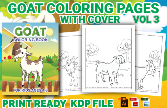 Download Goat Coloring Pages with Book Cover VOL3 - Goat coloring pages Collection