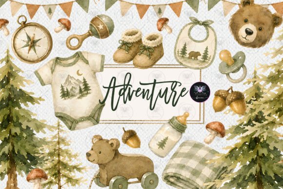 Download Woodland Adventure Baby Shower Clipart - Adventure Collection
