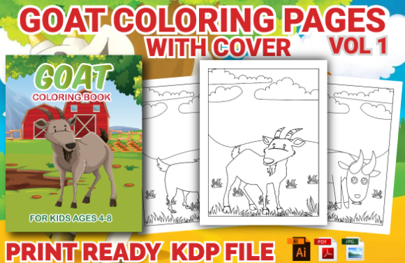 Download Goat Coloring Pages with Book Cover VOL1 - Goat coloring pages Collection