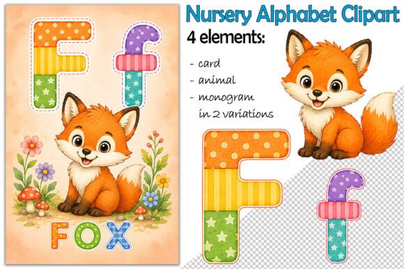 Download Alphabet Clipart Letter F, Baby Fox PNG - Premium Resources