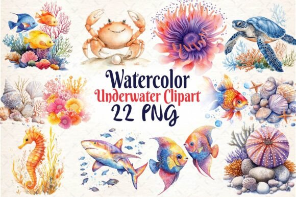 Download Underwater Watercolor Collection - Underwater watercolor collection Collection