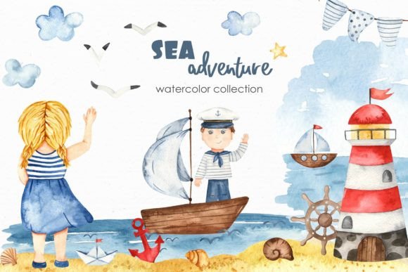 Download Sea Adventure Watercolor Collection - Adventure Collection
