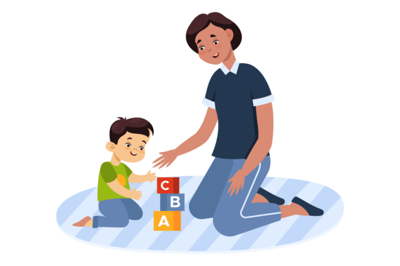 Download Boy with Teacher Learn English Alphabet - Learn english Collection